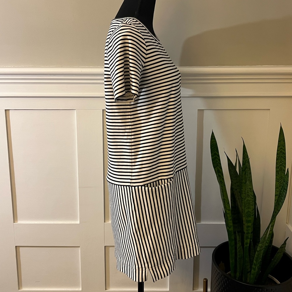Madewell black and white striped dress with pockets - Picture 2 of 6